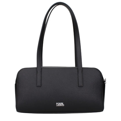Karl Lagerfeld Black Leather Shoulder Bag