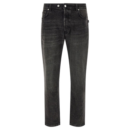 Department 5 Black Cotton Cropped Jeans