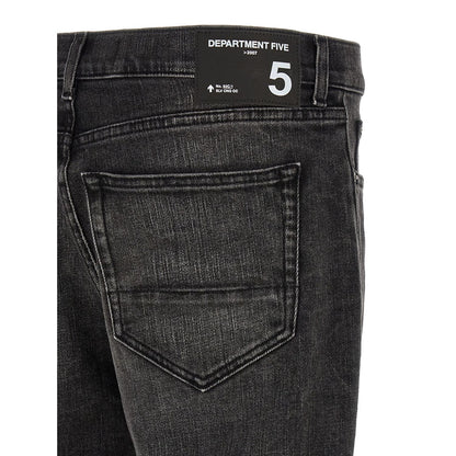 Department 5 Black Cotton Cropped Jeans