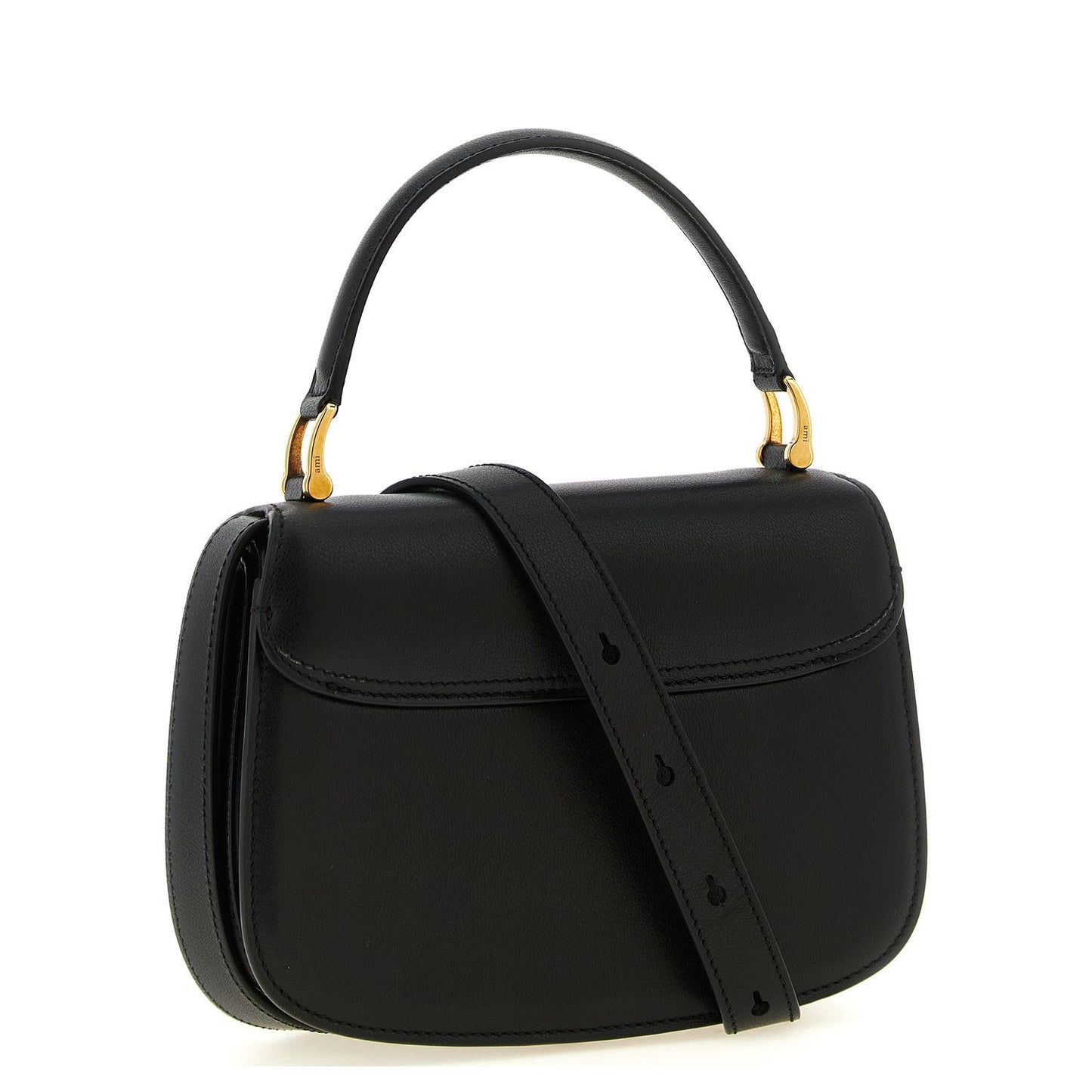 Ami Paris Black Cowhide Handbag