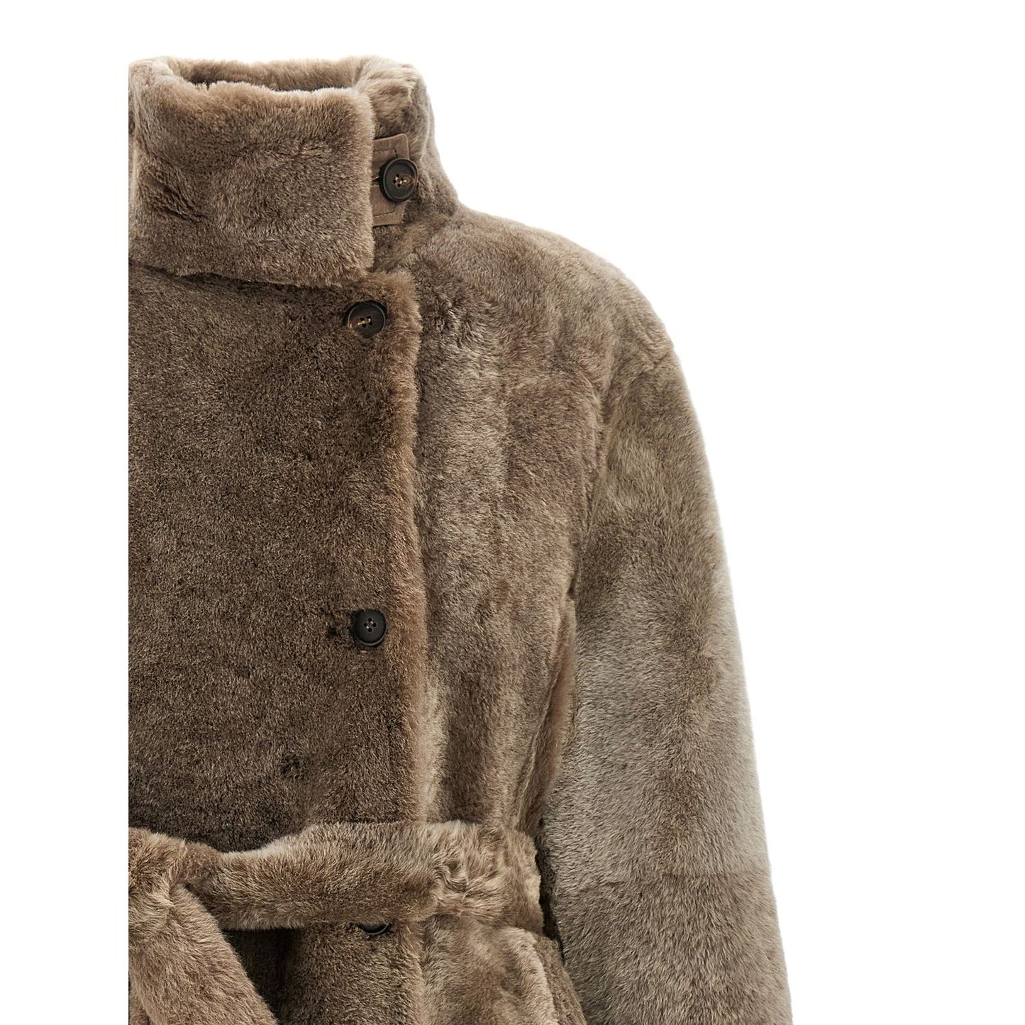 Brunello Cucinelli Brown Lamb Leather Coat