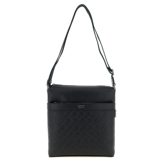 Ferragamo Black Calfskin Crossbody Bag