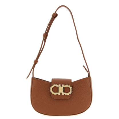 Ferragamo Brown Calfskin Gabry Mini Shoulder Bag