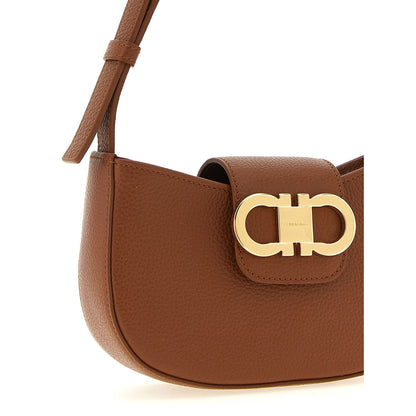 Ferragamo Brown Calfskin Gabry Mini Shoulder Bag