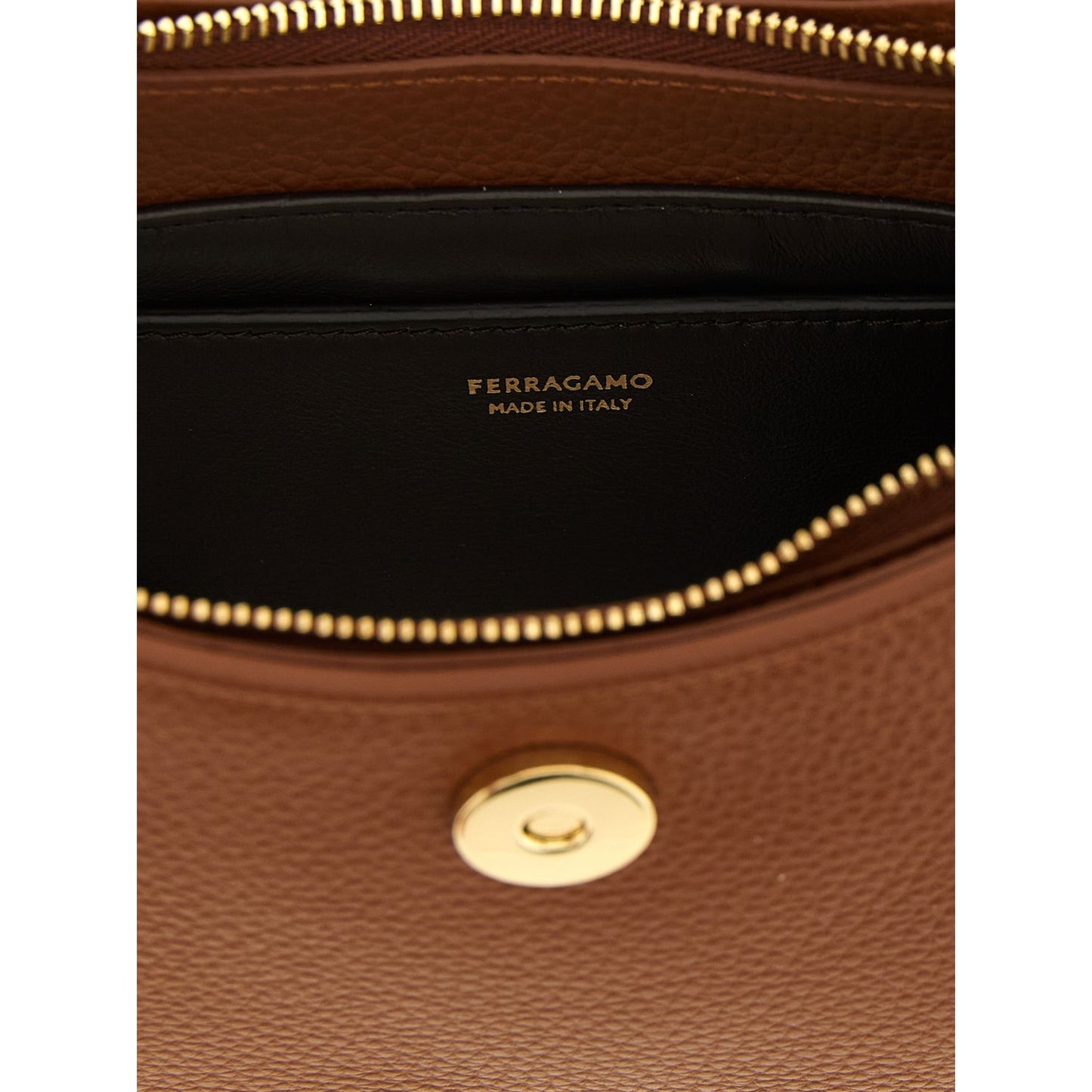 Ferragamo Brown Calfskin Gabry Mini Shoulder Bag