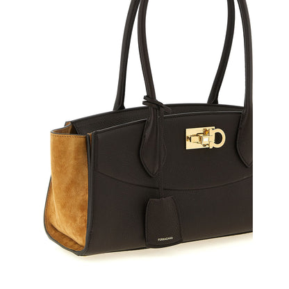 Ferragamo Brown Calfskin Shoulder Bag