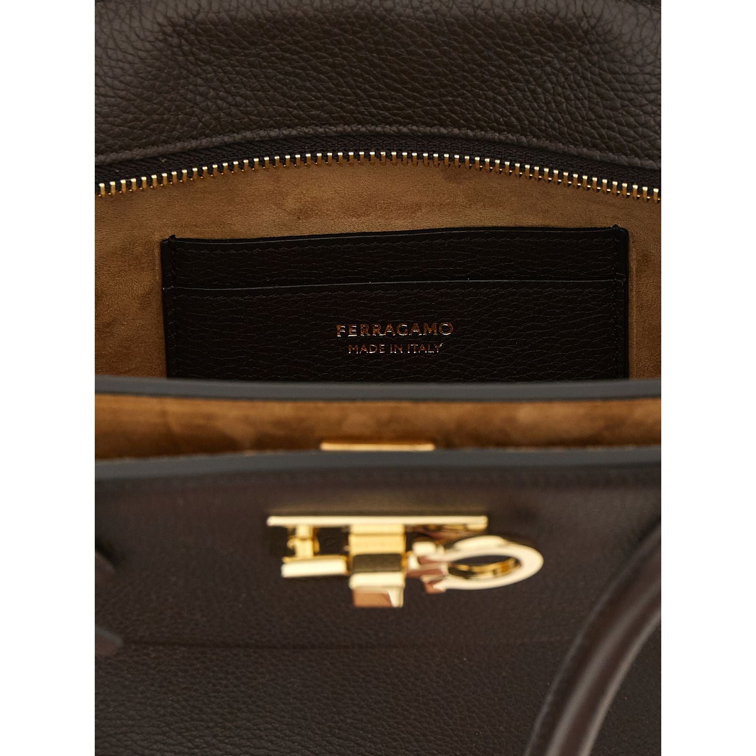 Ferragamo Brown Calfskin Shoulder Bag