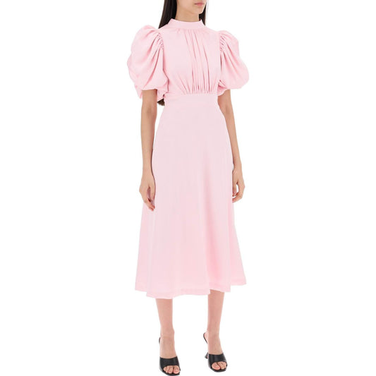 Rotate midi satin dress with balloon sleeves Dresses Rotate