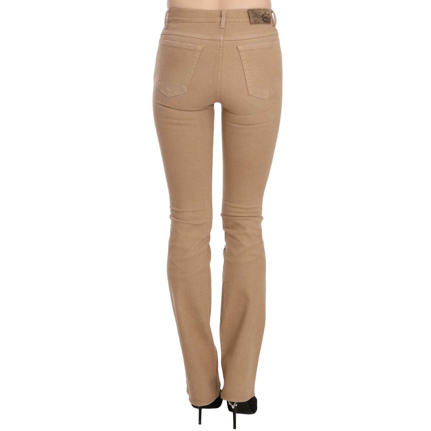 Just Cavalli Chic Brown Mid Waist Skinny Trousers Just Cavalli