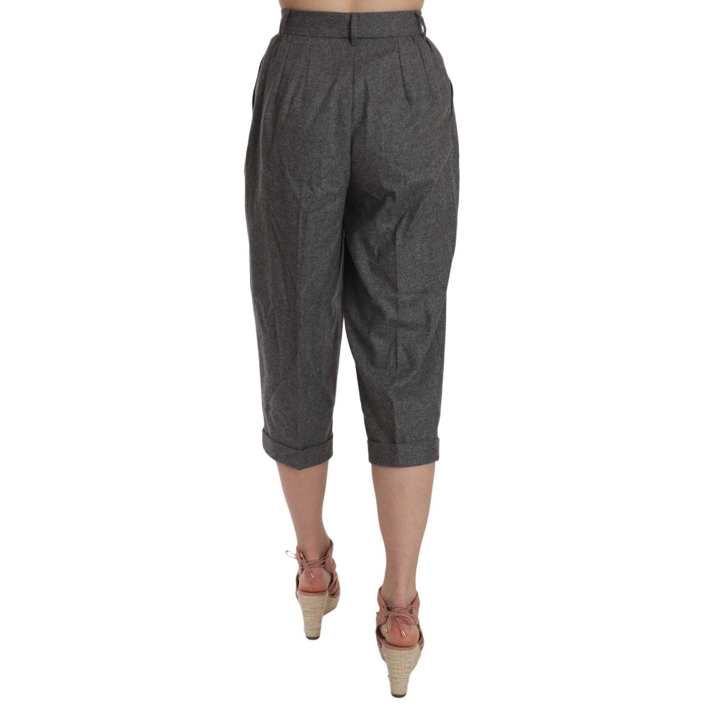 Dolce & Gabbana Elegant Gray Wool-Cashmere Pleated Trousers Dolce & Gabbana