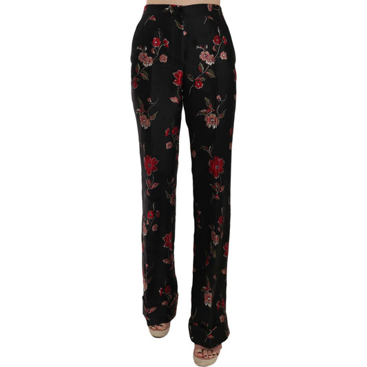 Dolce & Gabbana Elegant Floral Print Boot Cut Trousers Dolce & Gabbana