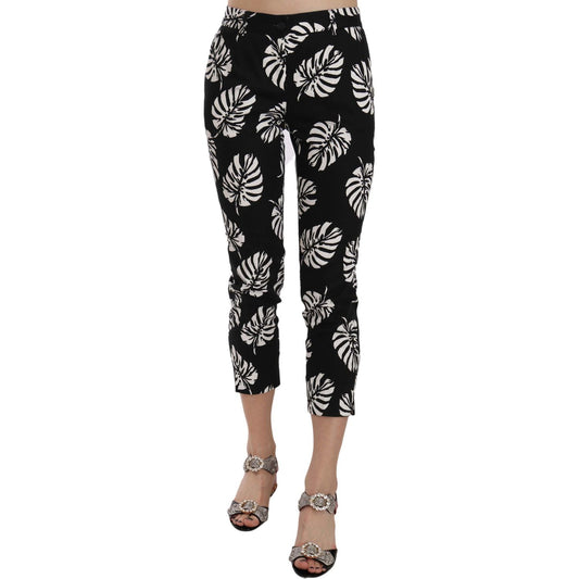 Dolce & Gabbana Elegant Skinny Capri With Palm Print Jeans & Pants Dolce & Gabbana