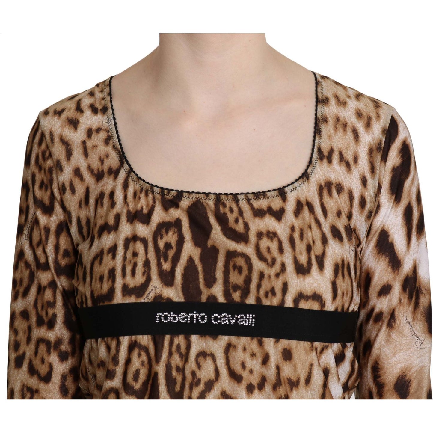 Roberto Cavalli Elegant Leopard Long Sleeve Top Roberto Cavalli