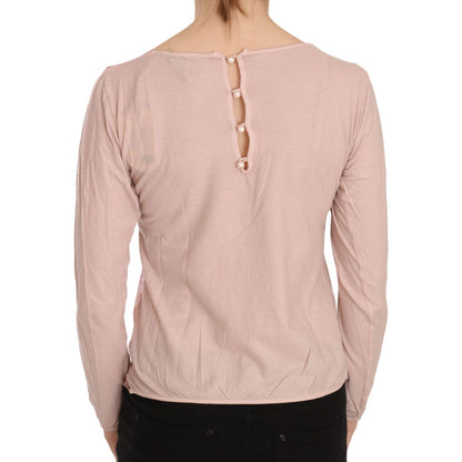 PINK MEMORIES Pink Lace See Through Long Sleeve Top Blouse