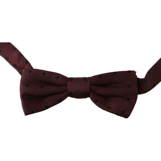 Elegant Silk Purple Dotted Bow Tie