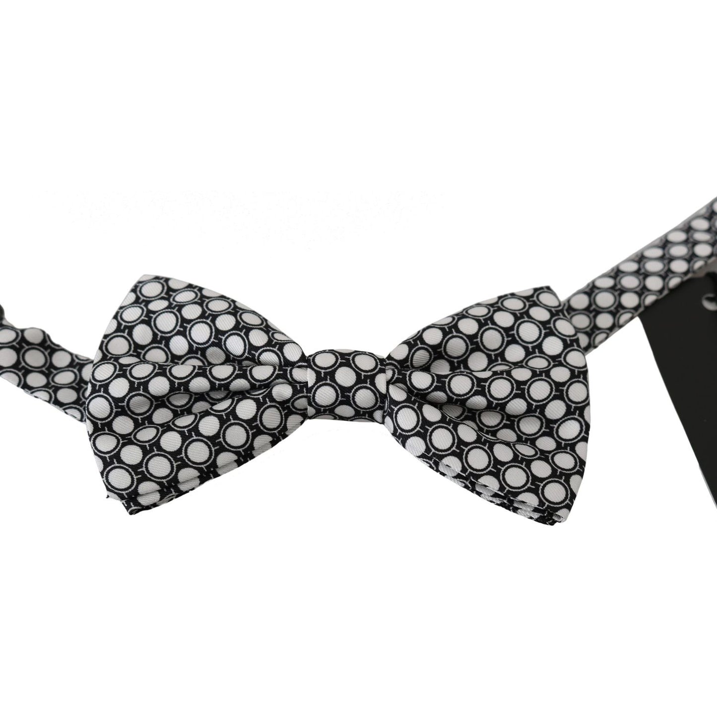 Dolce & Gabbana Men Black White Circles Adjustable Neck Papillon Bow Tie 1728,67345645728,Accessories,Black/White,Bowties - Ties and Formal Accessories - Accessories,Dolce & Gabbana,Material: 100% Silk,Men,Men - Accessories,New with tags,Ties & Bowties -