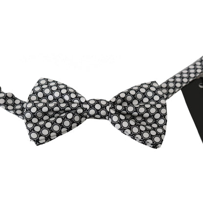 Dolce & Gabbana Men Black White Circles Adjustable Neck Papillon Bow Tie 1728,67345645728,Accessories,Black/White,Bowties - Ties and Formal Accessories - Accessories,Dolce & Gabbana,Material: 100% Silk,Men,Men - Accessories,New with tags,Ties & Bowties -
