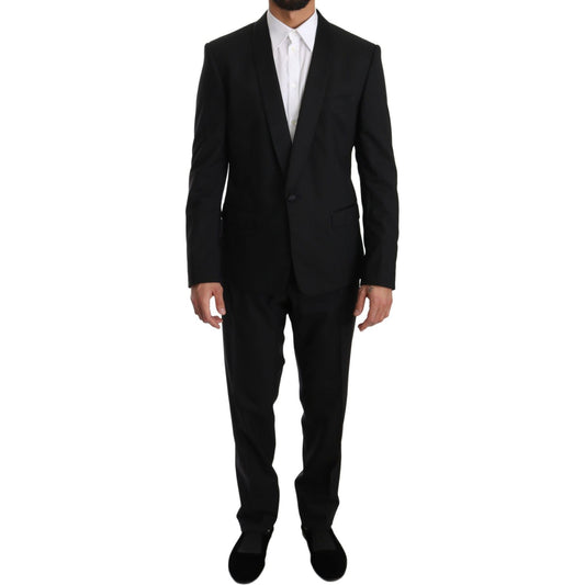 Dolce & Gabbana Elegant Black Slim Fit Martini Suit Set Dolce & Gabbana