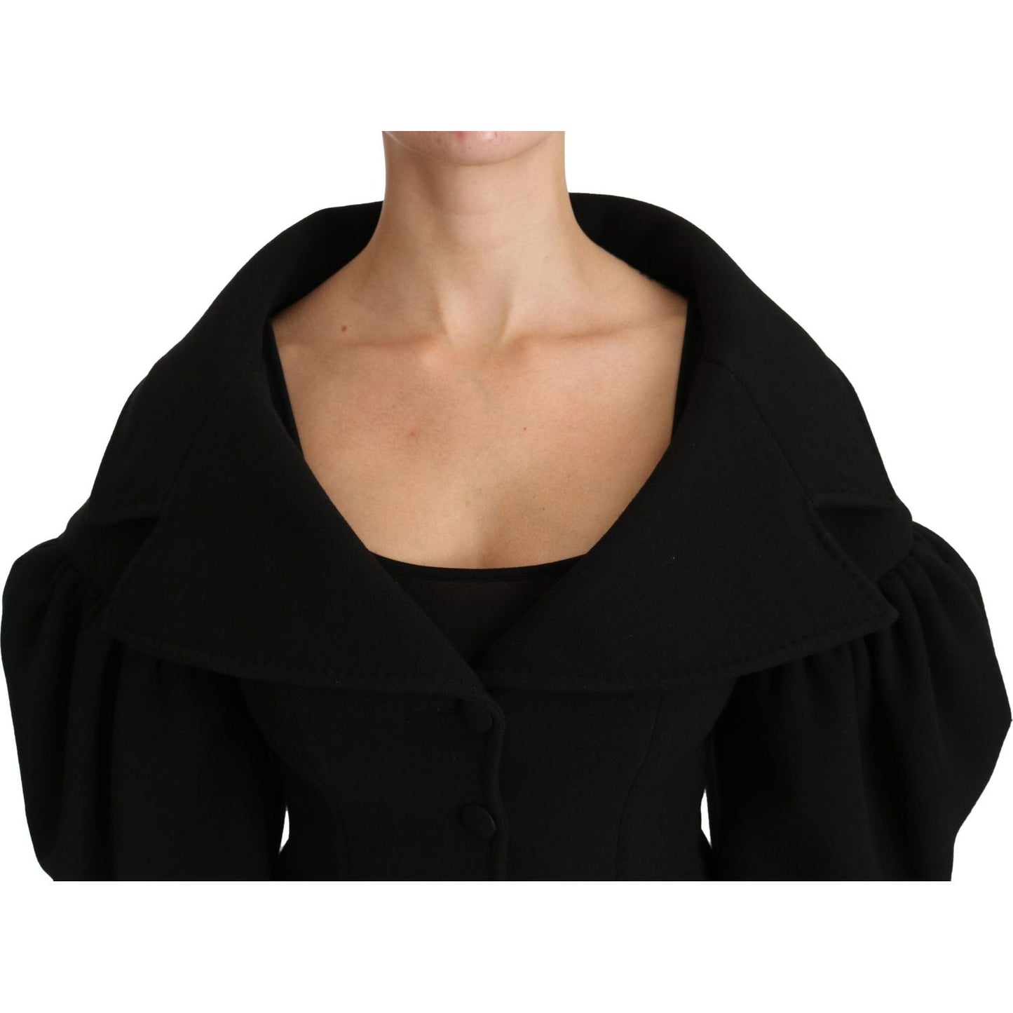 Dolce & Gabbana Elegant Black Virgin Wool Coat Dolce & Gabbana