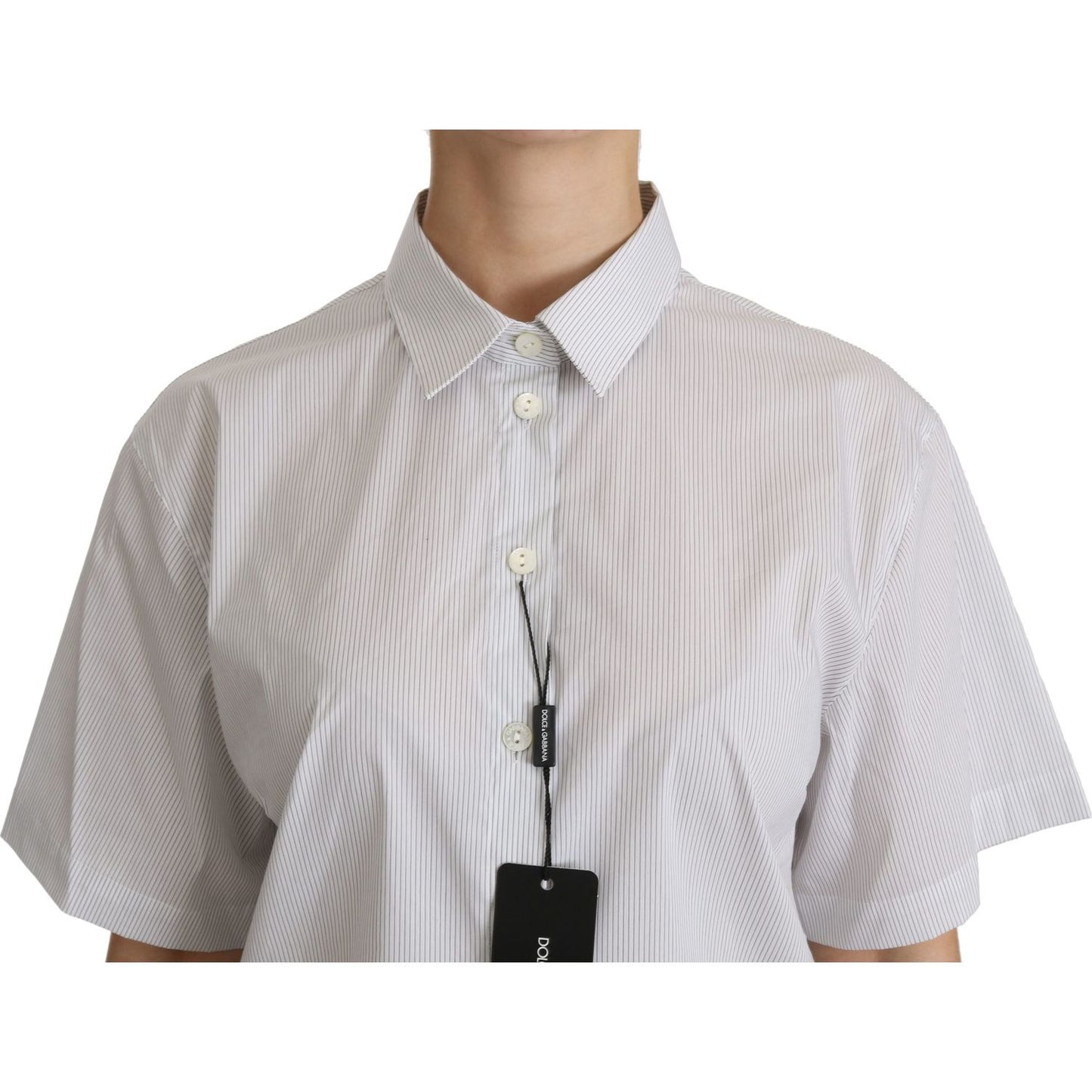 Dolce & Gabbana Elegant White Cotton Polo Top Dolce & Gabbana