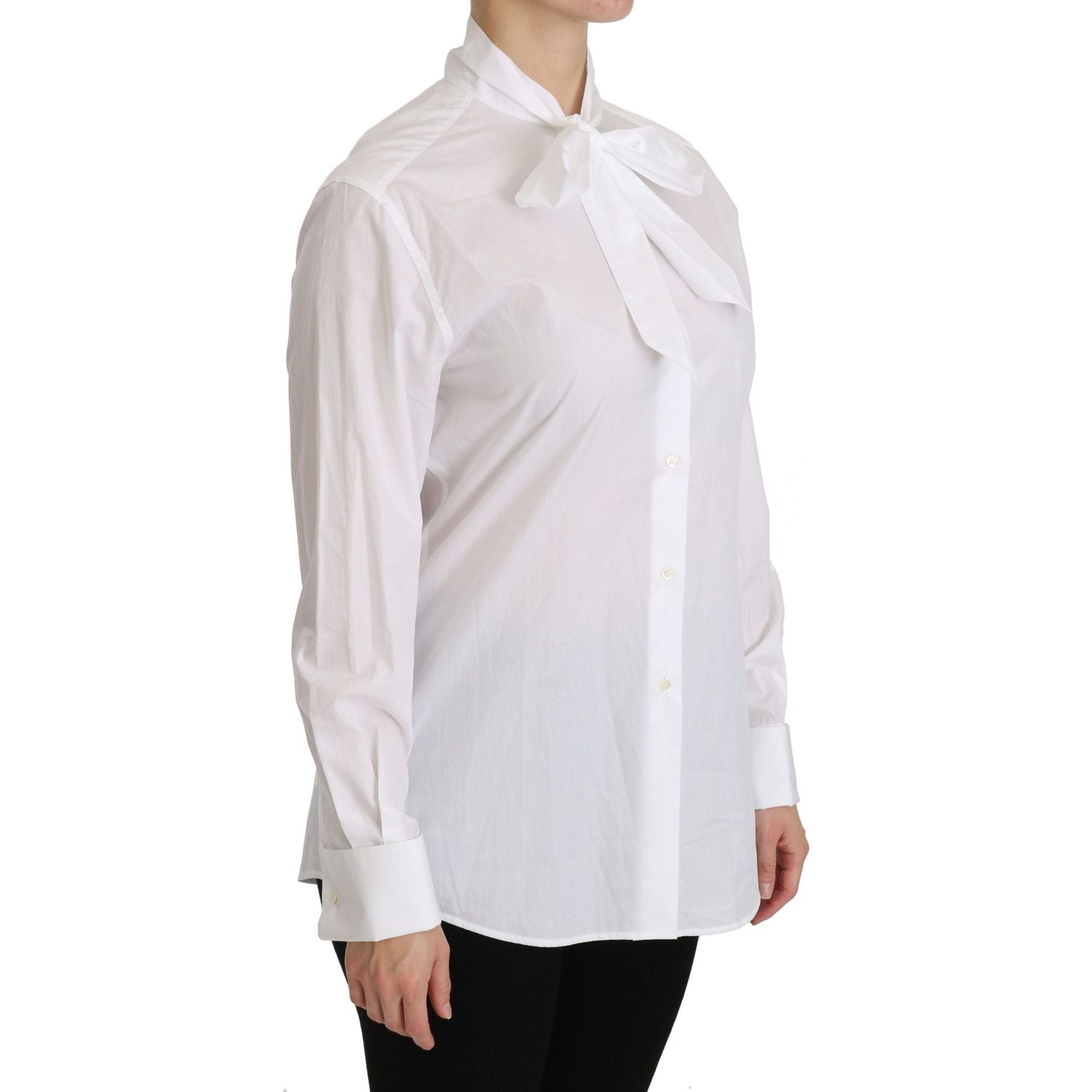 Dolce & Gabbana White Turtle Neck Long Sleeve Polo Shirt