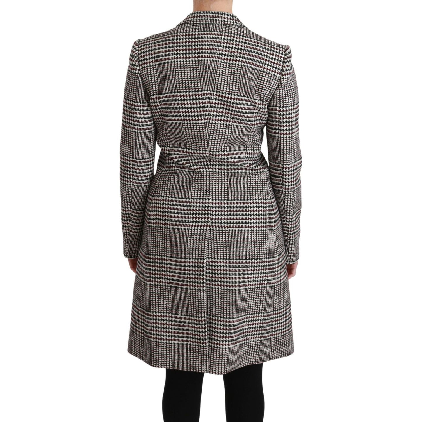 Dolce & Gabbana Elegant Multicolor Checked Knee-Length Jacket Coat Dolce & Gabbana