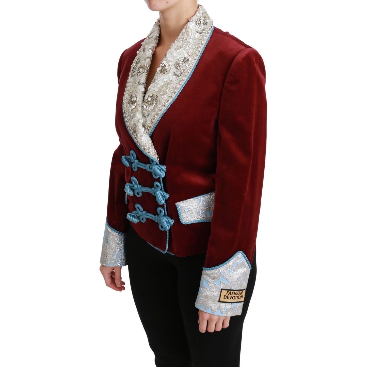 Dolce & Gabbana Opulent Red Baroque Detail Blazer Coats & Jackets Dolce & Gabbana