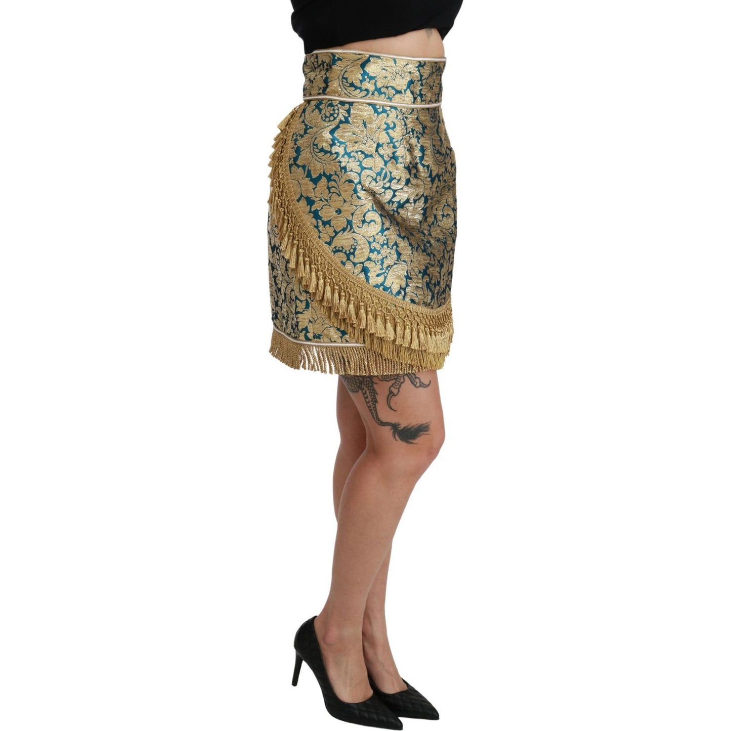 Dolce & Gabbana Elevate Your Wardrobe with Our Exquisite Gold Skirt Dolce & Gabbana