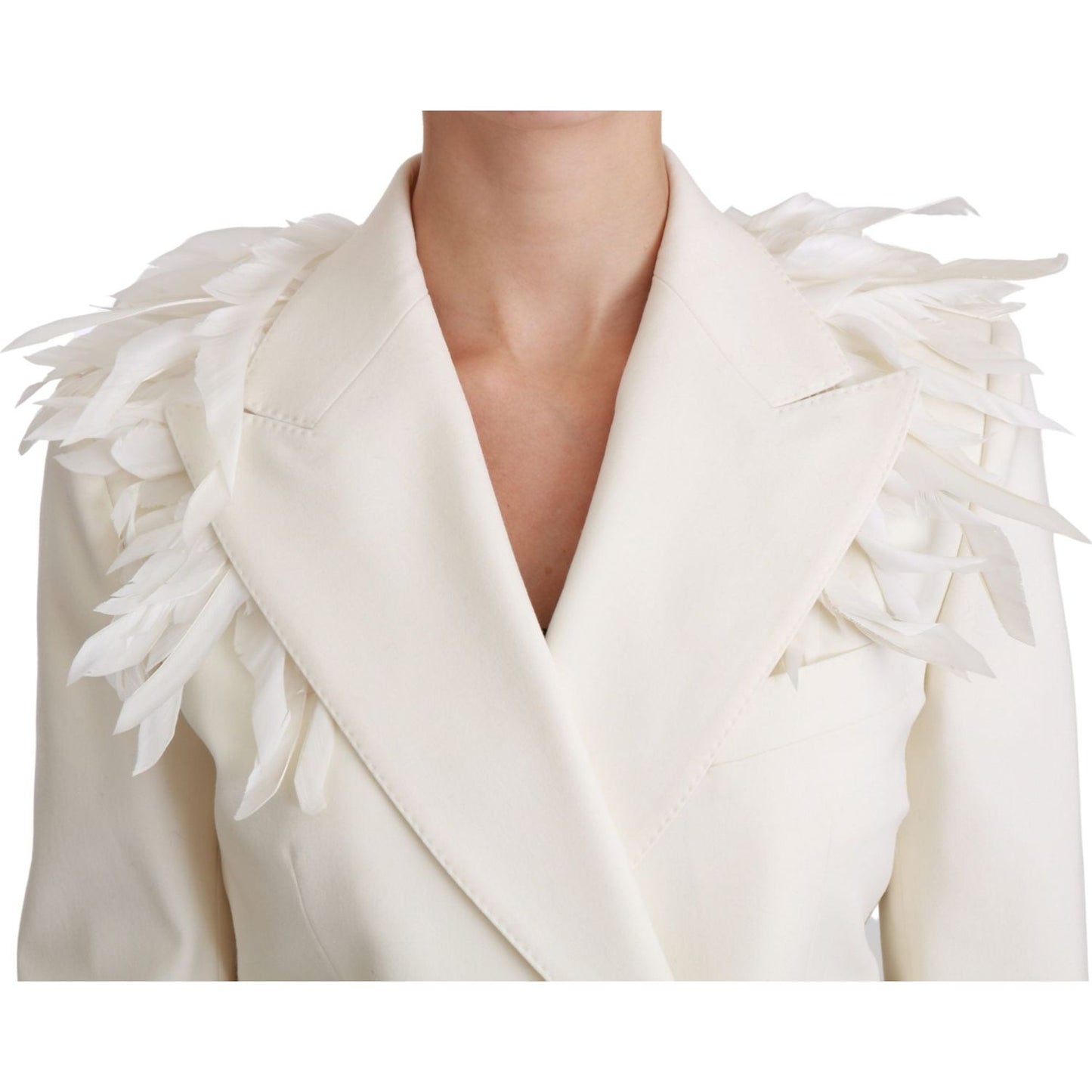 Dolce & Gabbana Elegant White Double Breasted Blazer Jacket Dolce & Gabbana