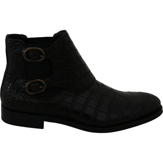 Dolce & Gabbana Elegant Derby Brogue Boots in Exotic Leather Dolce & Gabbana