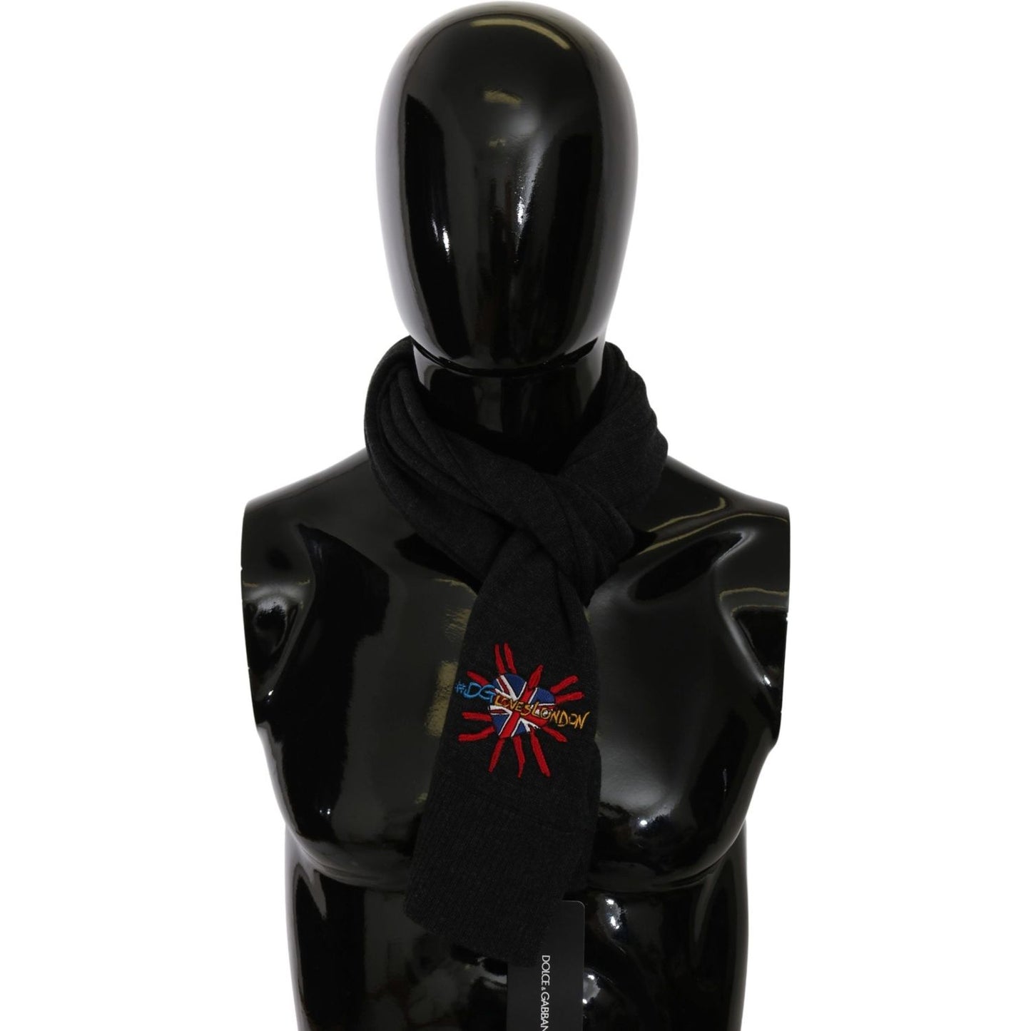 Dolce & Gabbana Gray #DGLovesLondon Wrap Shawl Wool Scarf