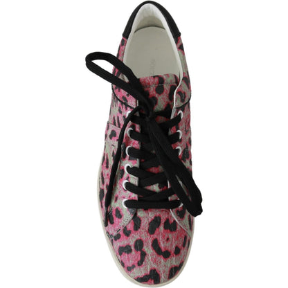 Dolce & Gabbana Pink Leopard Print Training Leather Flat Sneakers1728,67345645728,Dolce & Gabbana,EU42/US9,Low Tops - Sneakers - Shoes,Material: 91% Crocodile leather 9% Vitello leather,Multicolor,New with tags,Shoes,Sneakers - Shoes,Sneakers - Women - Sh