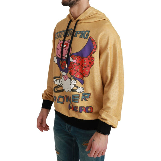 Dolce & Gabbana Exquisite Gold Hooded Cotton Sweater Dolce & Gabbana