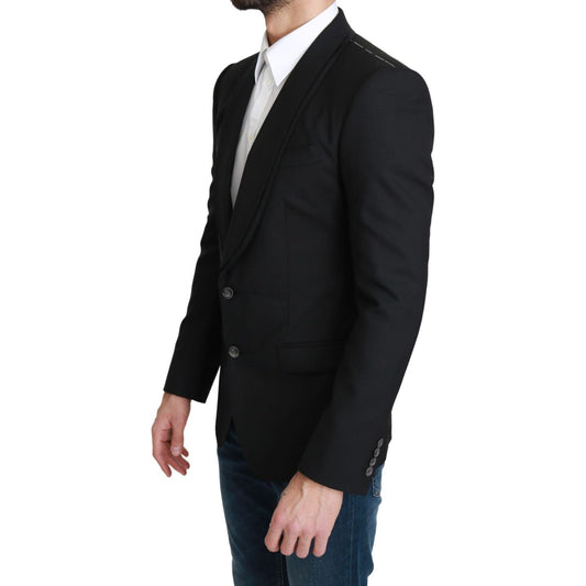 Dolce & Gabbana Elegant Black Virgin Wool Formal Blazer Dolce & Gabbana