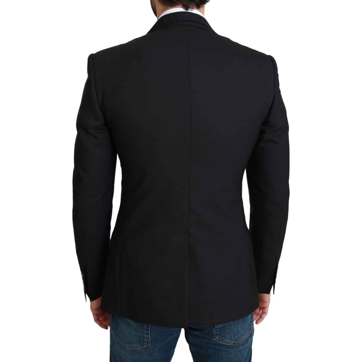 Dolce & Gabbana Black Single Breasted Formal Wool Blazer