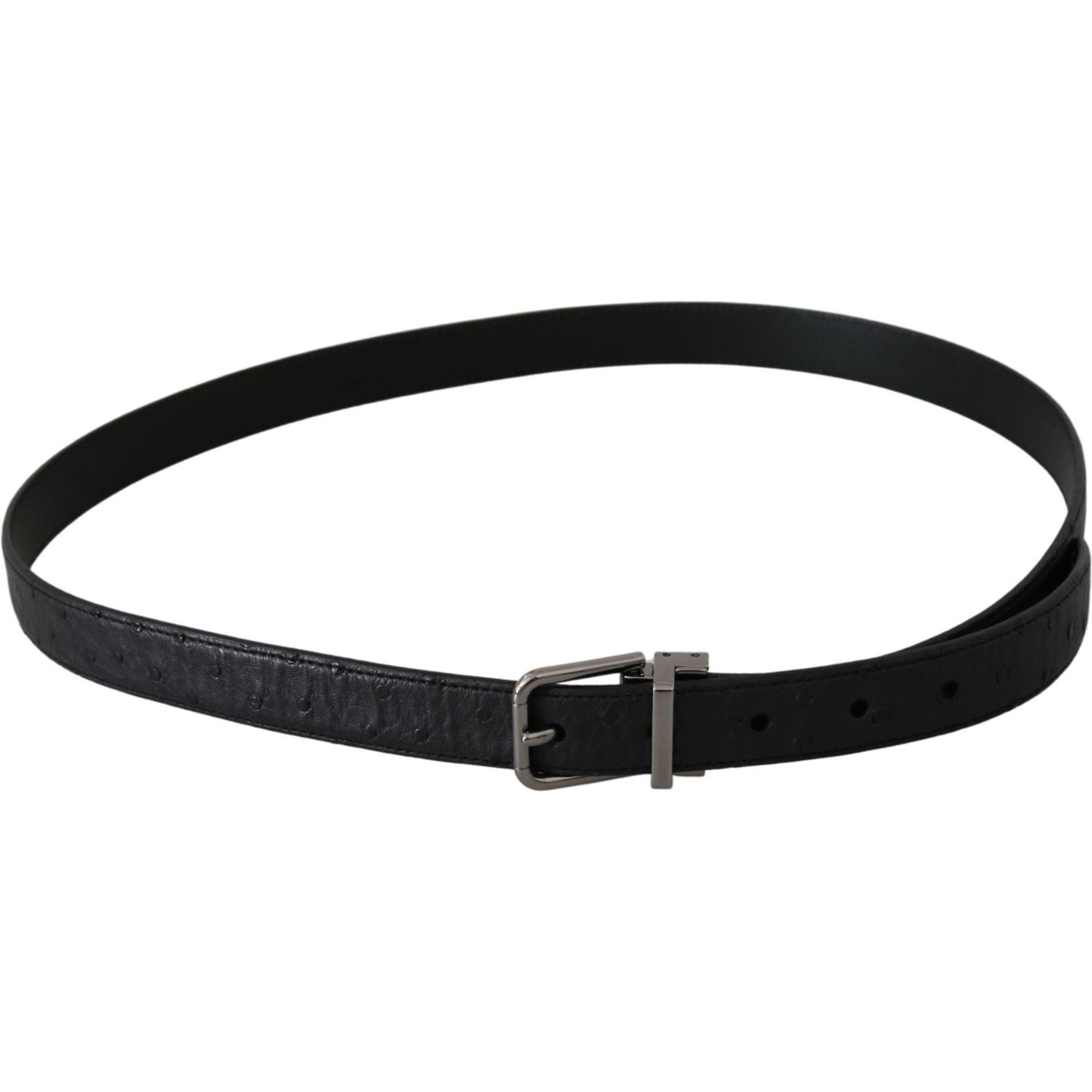 Dolce & Gabbana Black Exotic Skin Pattern Silver Buckle Belt 1728,67345645728,90 cm / 36 Inches,Accessories,Belts - Accessories,Belts - Men - Accessories,Black,Dolce & Gabbana,Material: 100% Exotic skin,Men,Men - Accessories,New with tags,Regular Belts -