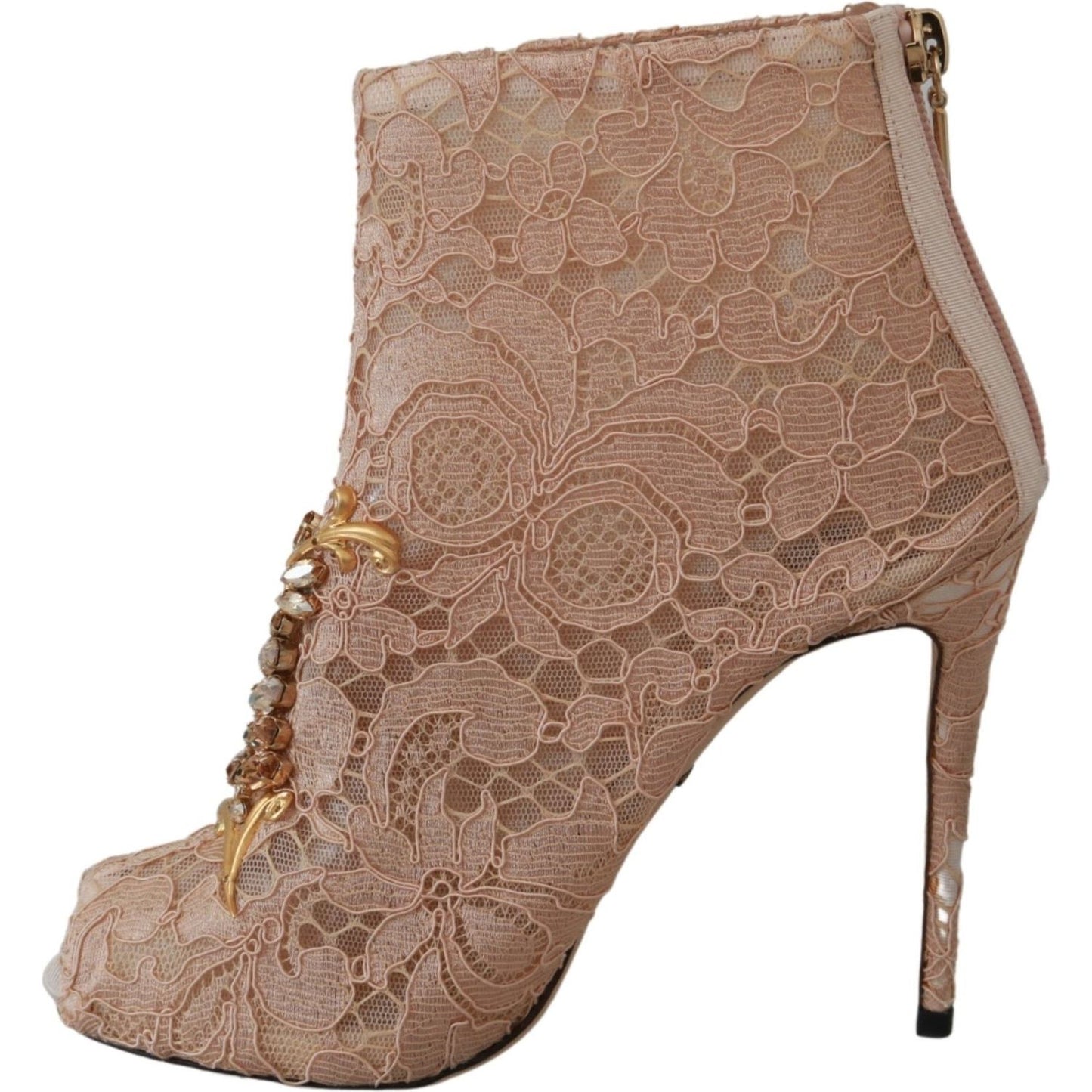 Dolce & Gabbana Elegant Lace Stilettos with Crystal Accents Dolce & Gabbana