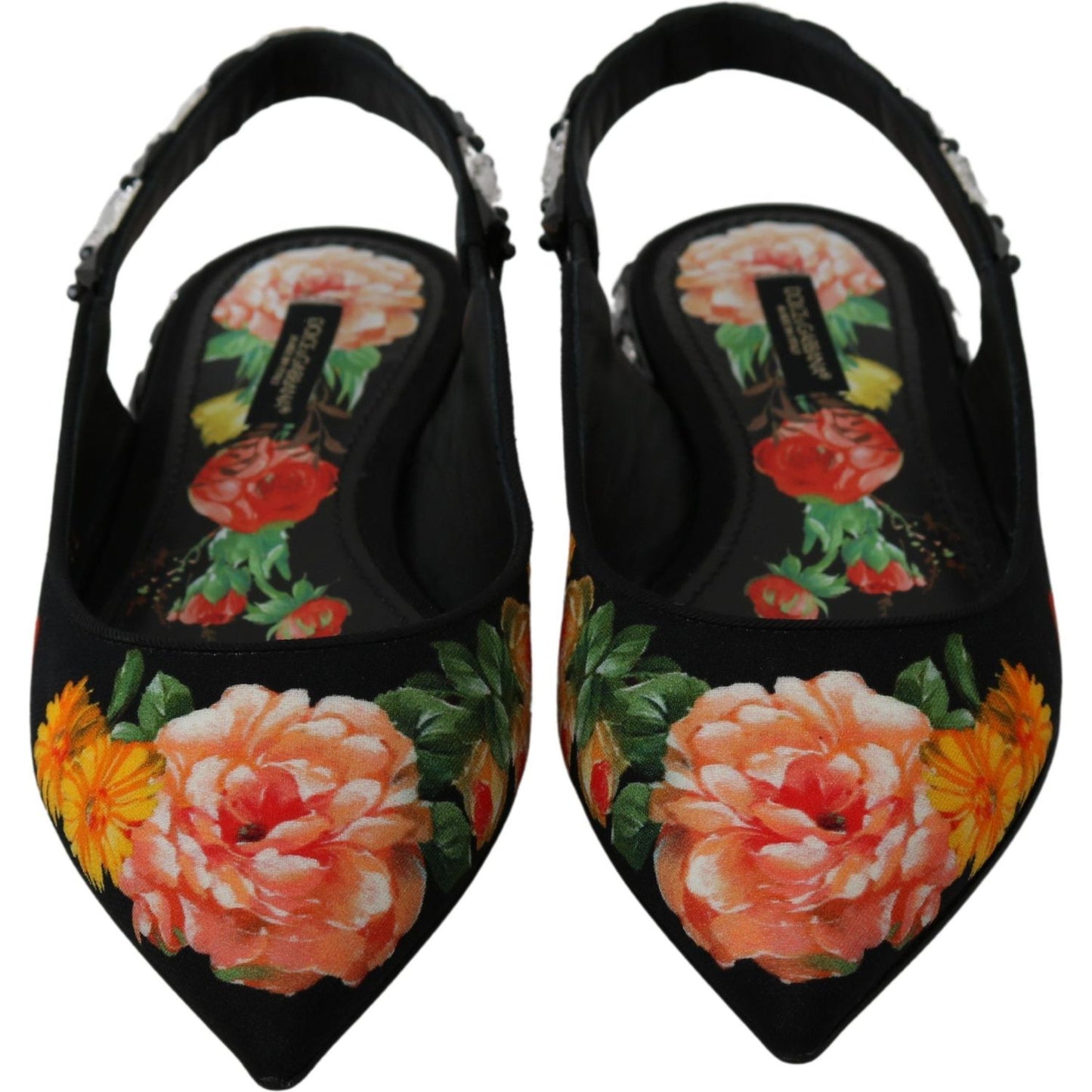 Dolce & Gabbana Elegant Crystal-Embellished Floral Flats Dolce & Gabbana