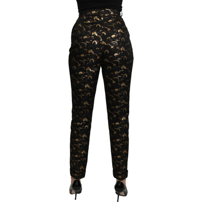Dolce & Gabbana Black Gold Brocade High Waist Pants