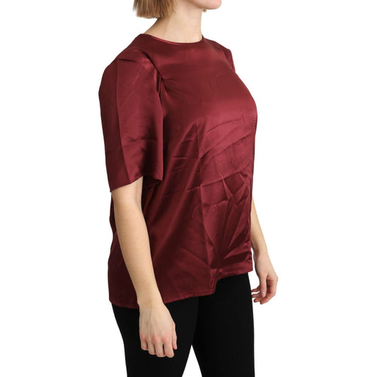 Elegant Silk Bordeaux Blouse