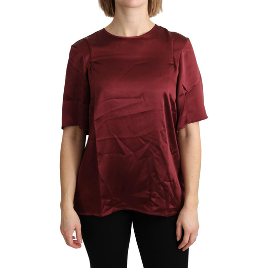 Dolce & Gabbana Elegant Silk Bordeaux Blouse Dolce & Gabbana