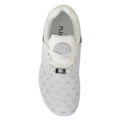 Philipp Plein White Polyester Casual Sneakers Shoes1728,67345645728,EU37/US6.5,Material: Polyester,New with tags,Philipp Plein,Shoes,Sneakers - Shoes,Sneakers - Women - Shoes,Sport Shoes (athletic shoes) - Sportswear - Clothing,Sportswear - Clothing,White