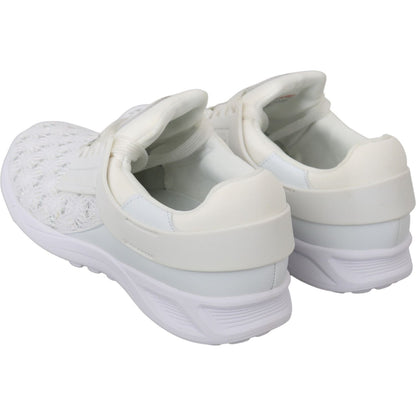 Philipp Plein White Polyester Casual Sneakers Shoes1728,67345645728,EU37/US6.5,Material: Polyester,New with tags,Philipp Plein,Shoes,Sneakers - Shoes,Sneakers - Women - Shoes,Sport Shoes (athletic shoes) - Sportswear - Clothing,Sportswear - Clothing,White