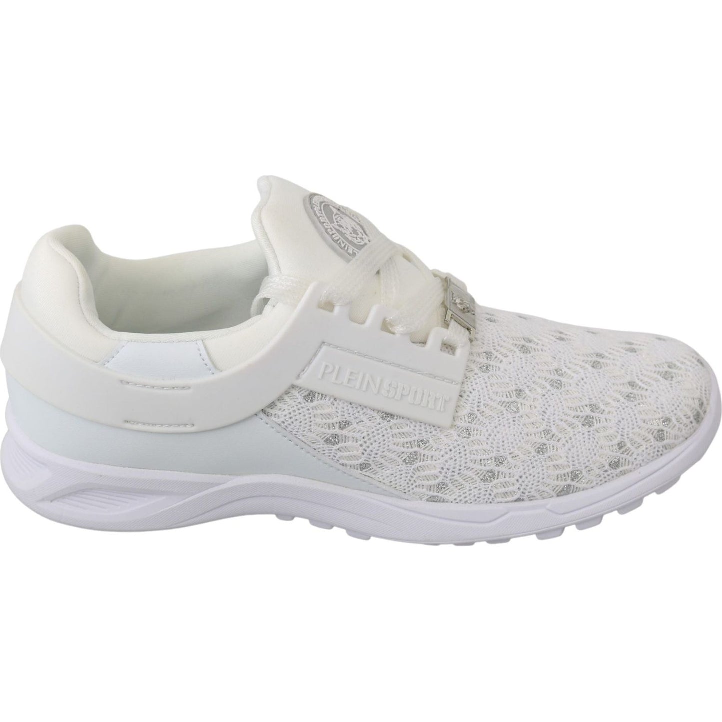 Philipp Plein White Polyester Casual Sneakers Shoes1728,67345645728,EU37/US6.5,Material: Polyester,New with tags,Philipp Plein,Shoes,Sneakers - Shoes,Sneakers - Women - Shoes,Sport Shoes (athletic shoes) - Sportswear - Clothing,Sportswear - Clothing,White