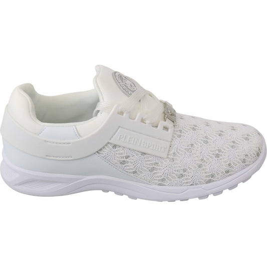 Philipp Plein White Polyester Casual Sneakers Shoes1728,67345645728,EU37/US6.5,Material: Polyester,New with tags,Philipp Plein,Shoes,Sneakers - Shoes,Sneakers - Women - Shoes,Sport Shoes (athletic shoes) - Sportswear - Clothing,Sportswear - Clothing,White