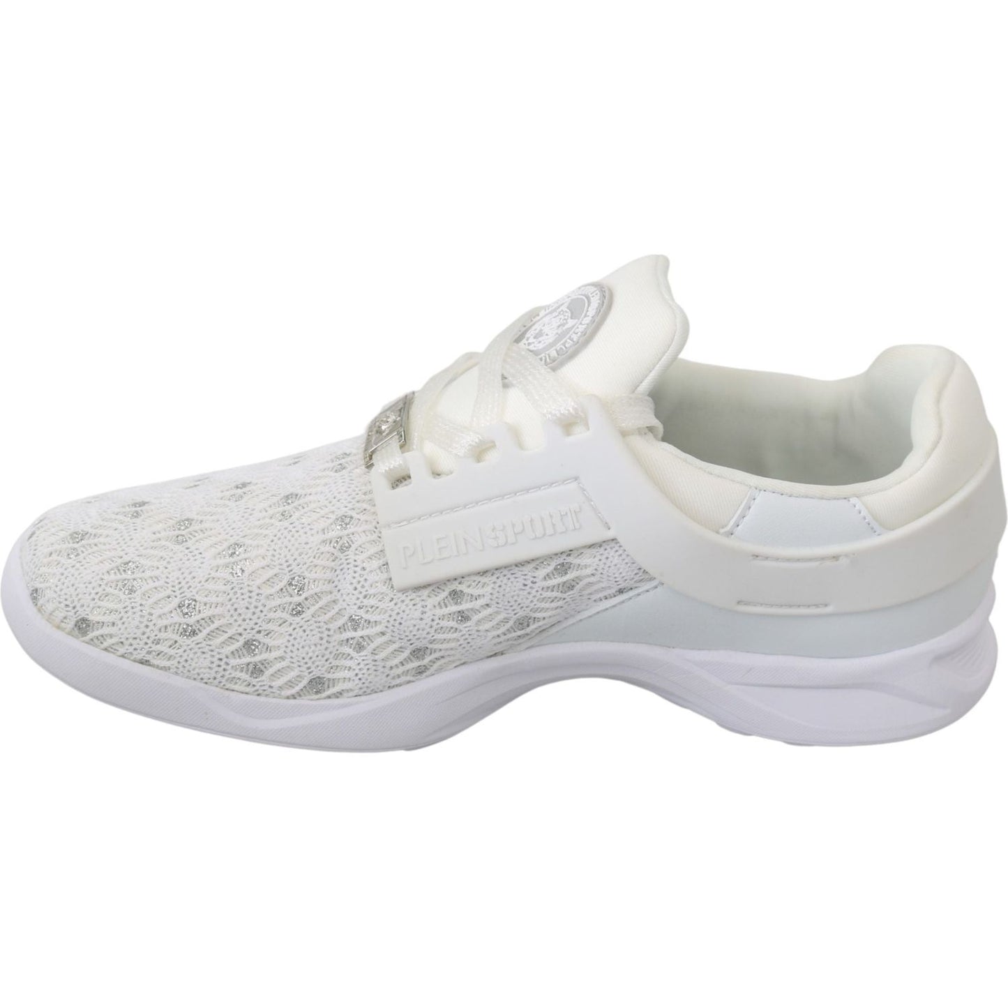 Philipp Plein White Polyester Casual Sneakers Shoes1728,67345645728,EU37/US6.5,Material: Polyester,New with tags,Philipp Plein,Shoes,Sneakers - Shoes,Sneakers - Women - Shoes,Sport Shoes (athletic shoes) - Sportswear - Clothing,Sportswear - Clothing,White