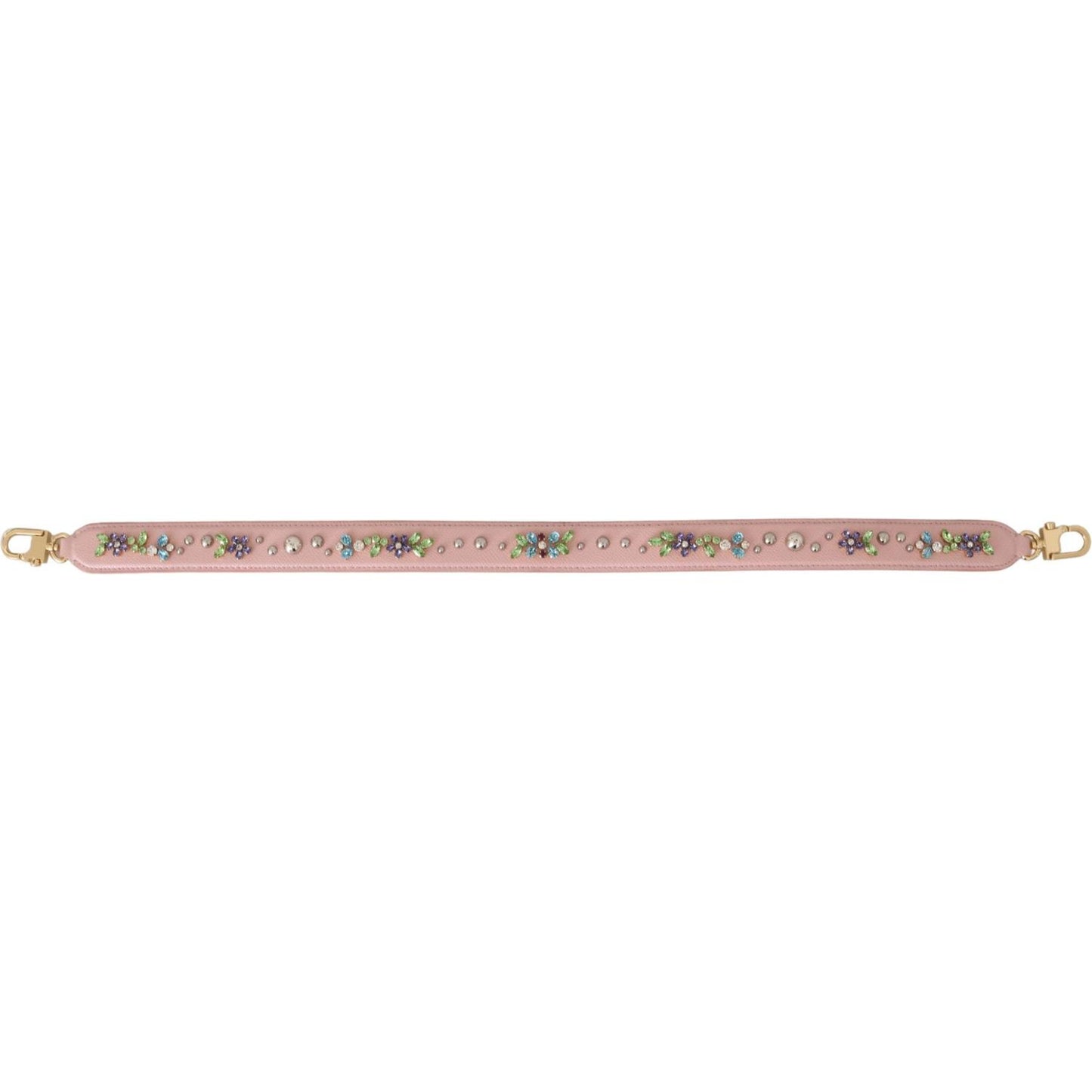 Dolce & Gabbana Stunning Pink Crystal Studded Leather Strap Dolce & Gabbana