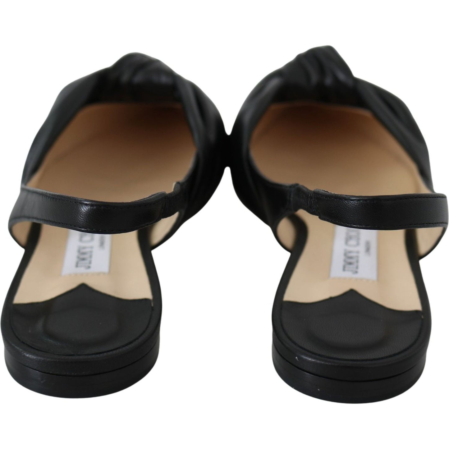 Jimmy Choo Black Leather Annabell Flat Shoes