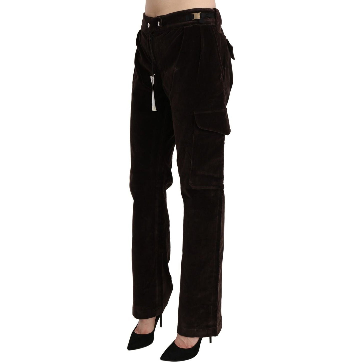 Ermanno Scervino Chic High Waist Cargo Pants in Sophisticated Brown Ermanno Scervino