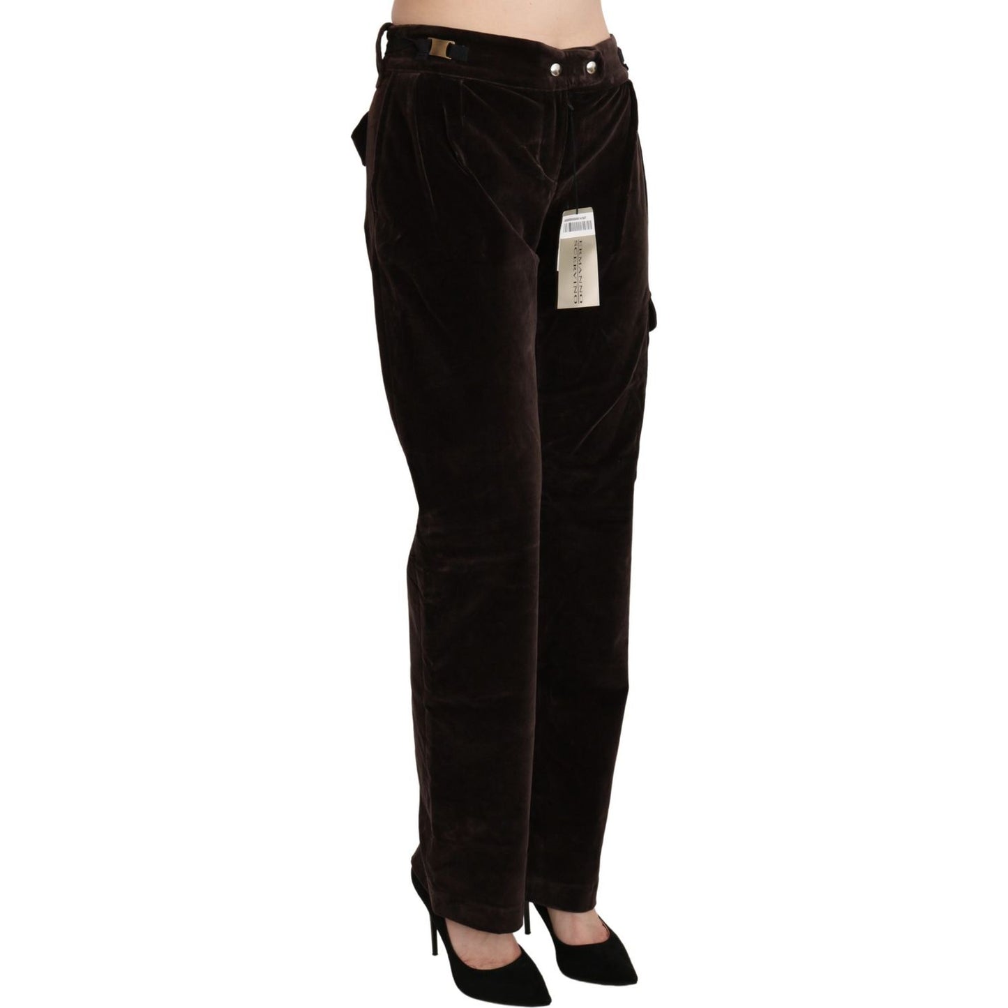 Ermanno Scervino Chic High Waist Cargo Pants in Sophisticated Brown Ermanno Scervino